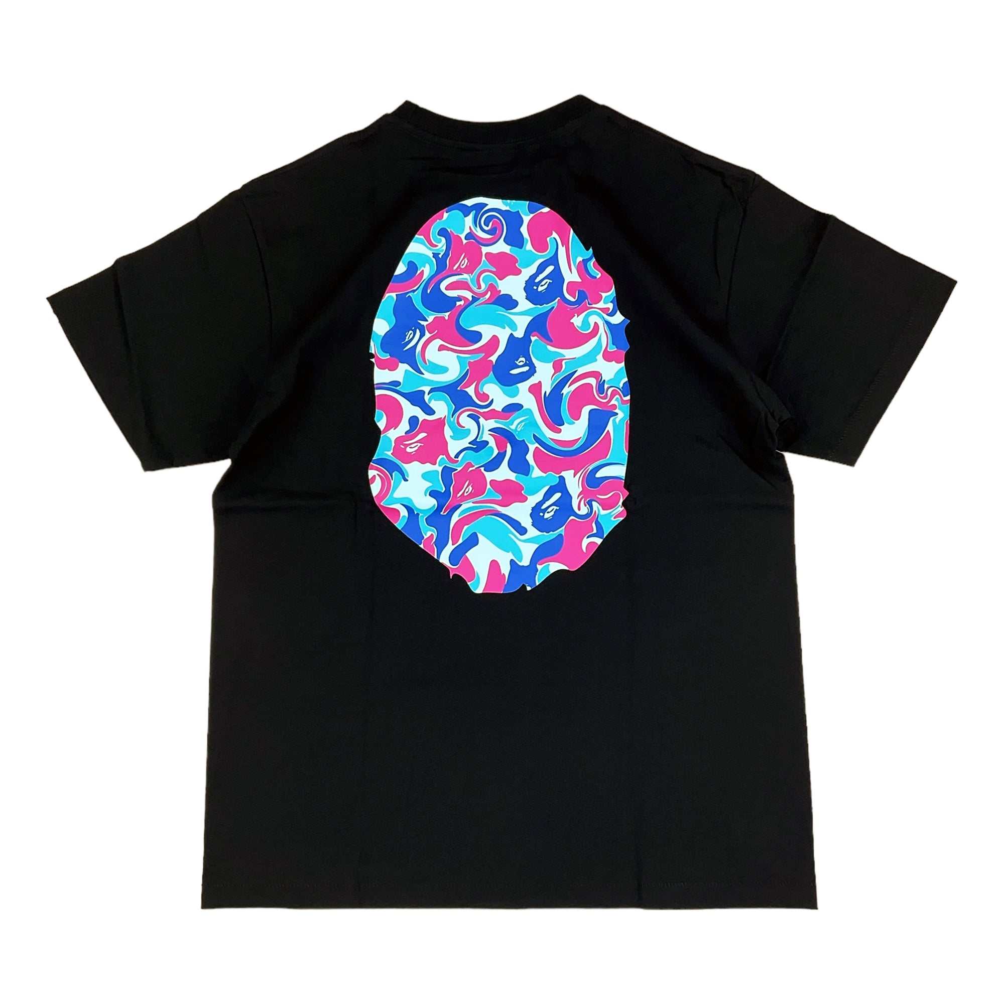 MARBLE CAMO BIG APE HEAD T-SHIRT BLACK | A BATHING APE