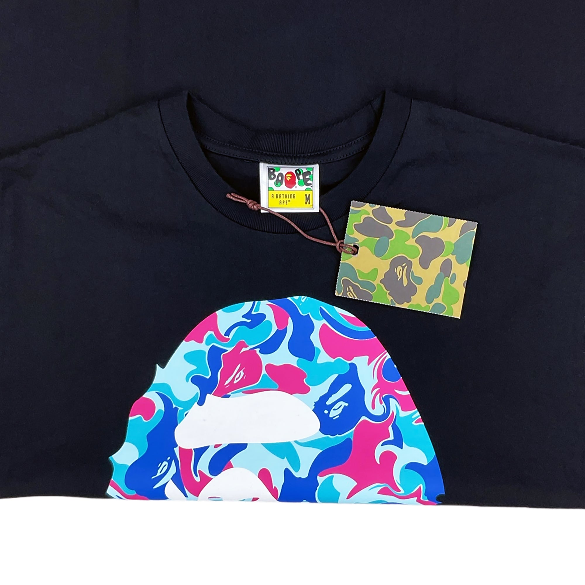 MARBLE CAMO BIG APE HEAD T-SHIRT BLACK | A BATHING APE