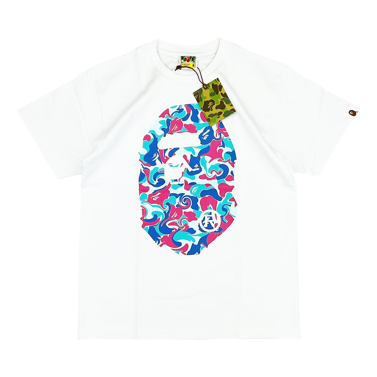 MARBLE CAMO BIG APE HEAD T-SHIRT WHITE | A BATHING APE