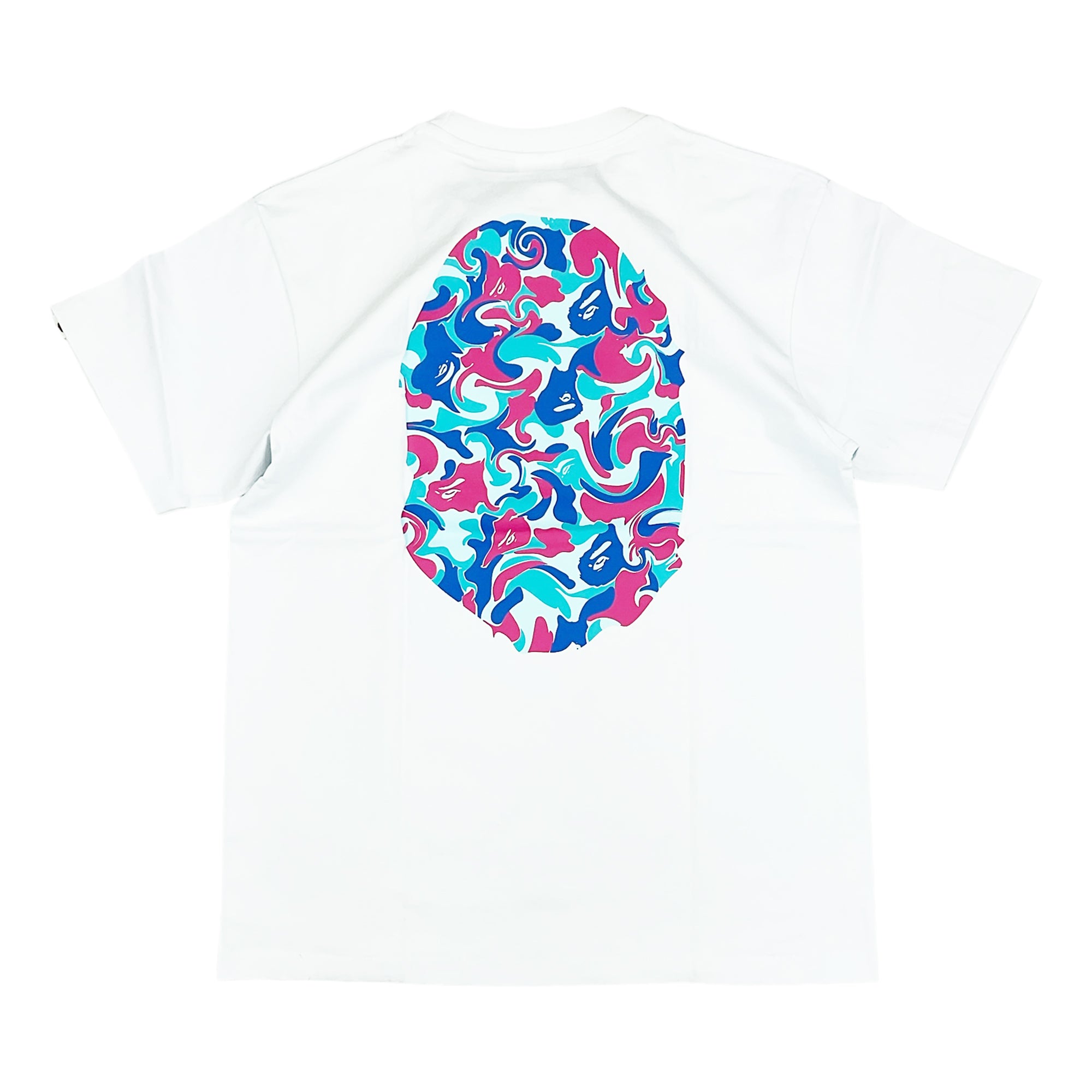 MARBLE CAMO BIG APE HEAD T-SHIRT WHITE | A BATHING APE