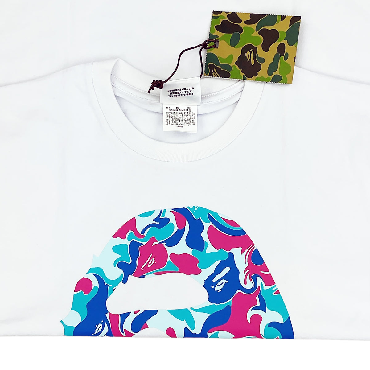 MARBLE CAMO BIG APE HEAD T-SHIRT WHITE | A BATHING APE