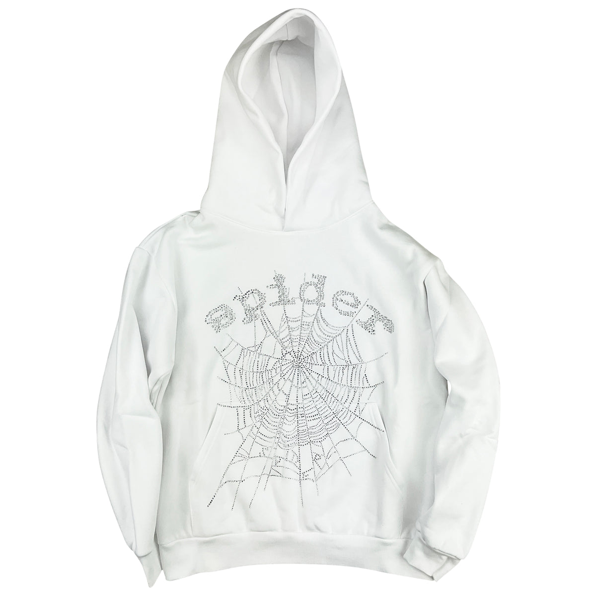 OG RHINESTONE LOGO HOODIE SWEATSHIRT WHITE