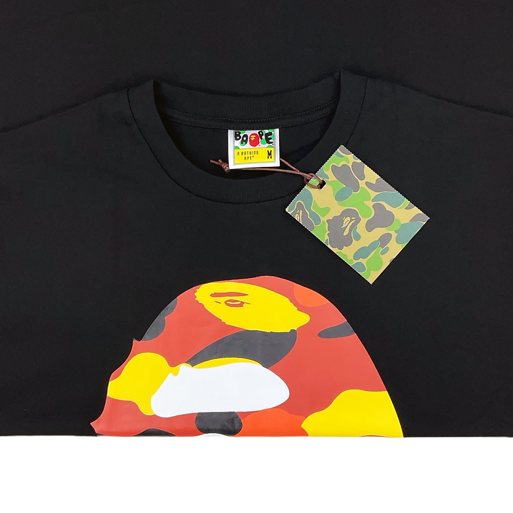 1ST CAMO BIG APE HEAD T-SHIRT BLACK ORANGE | A BATHING APE