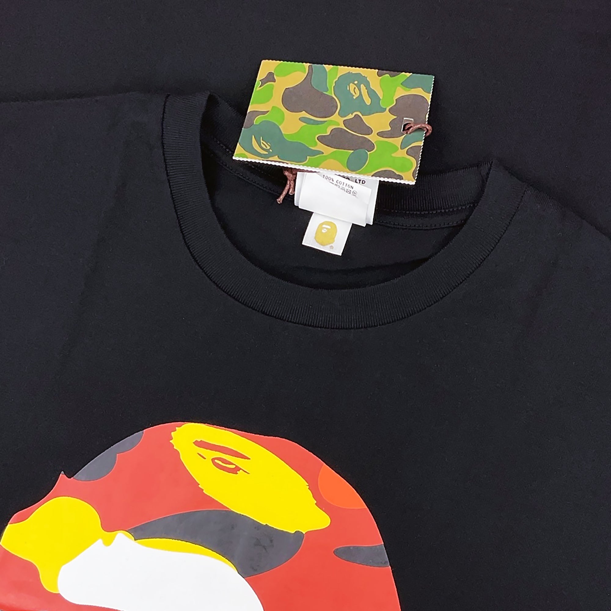 1ST CAMO BIG APE HEAD T-SHIRT BLACK ORANGE | A BATHING APE