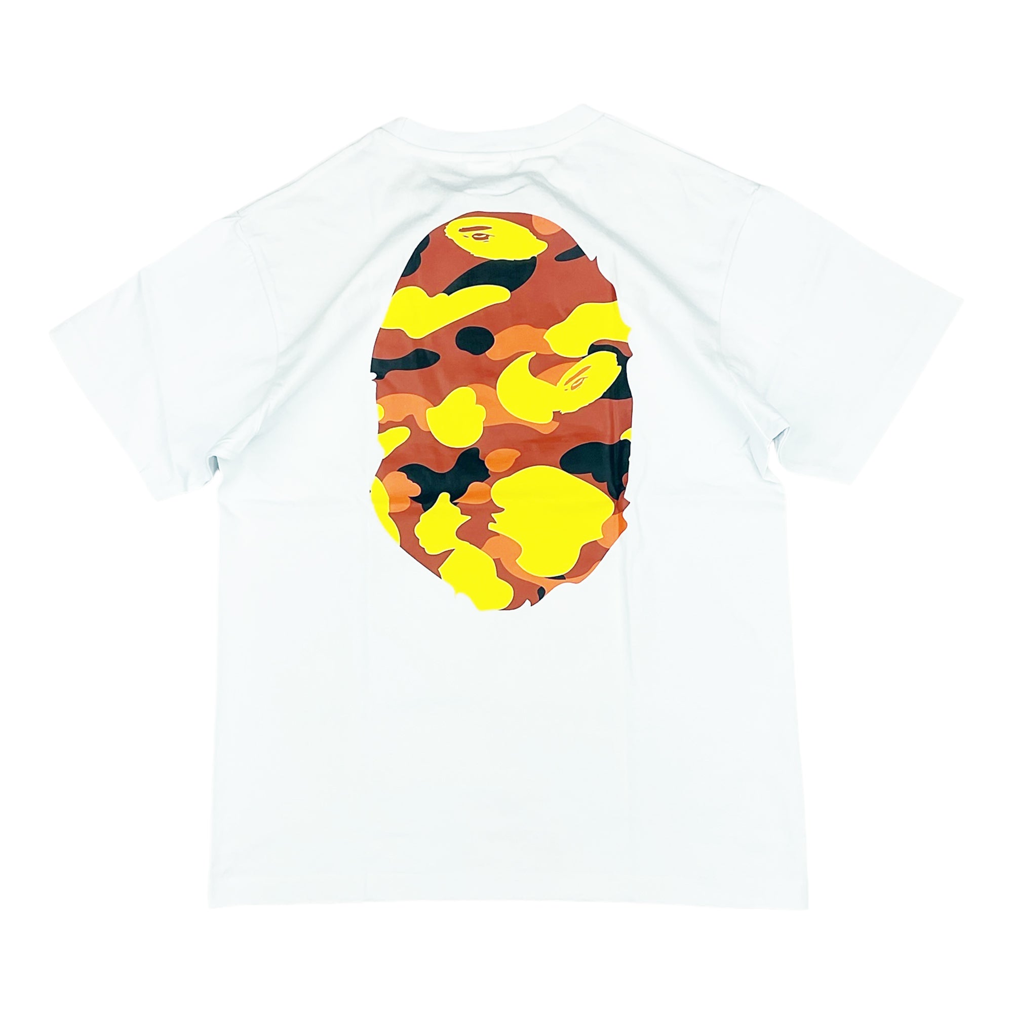 1ST CAMO BIG APE HEAD T-SHIRT WHITE ORANGE | A BATHING APE