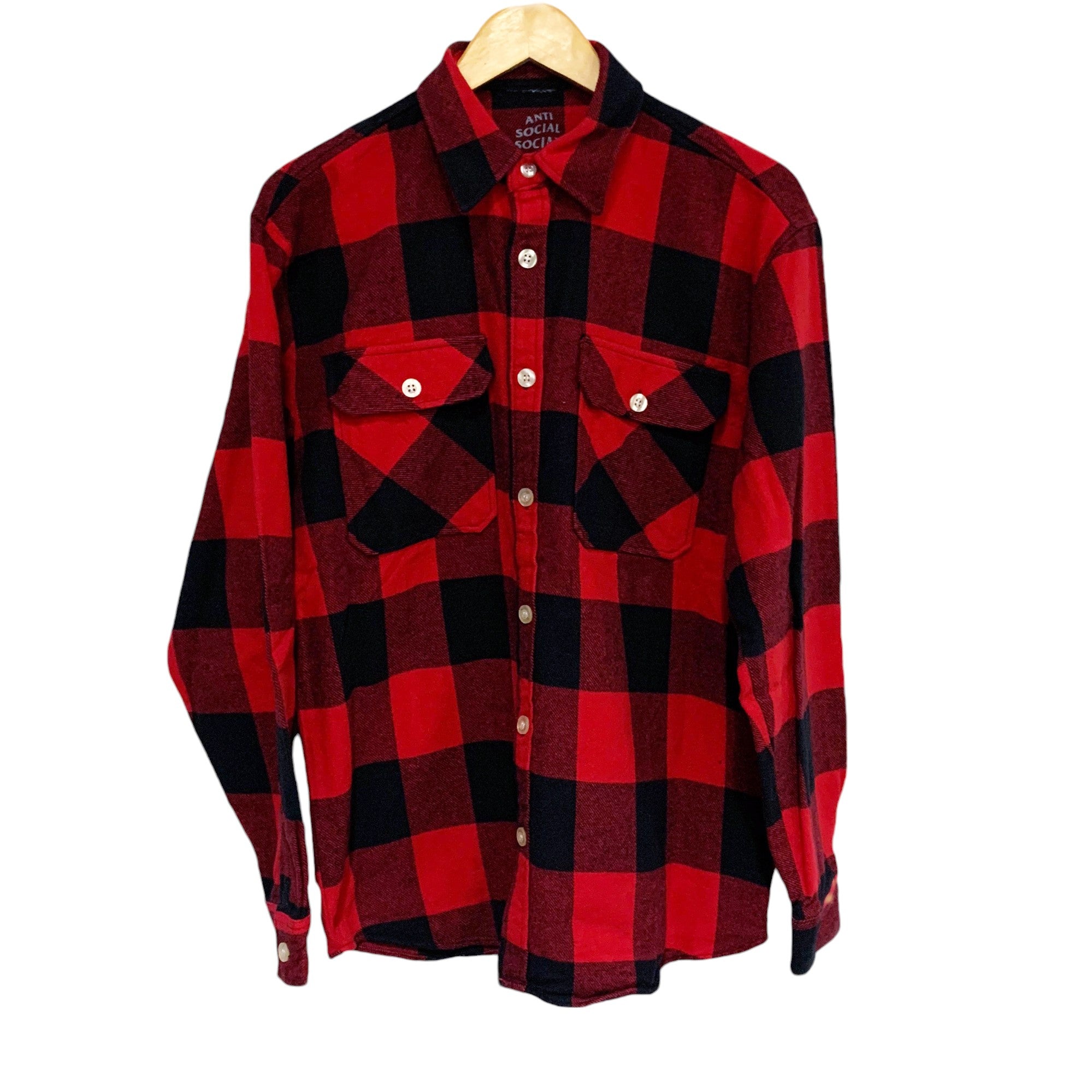 OUTLINED FLANNEL LONG SLEEVE SHIRT RED | ASSC