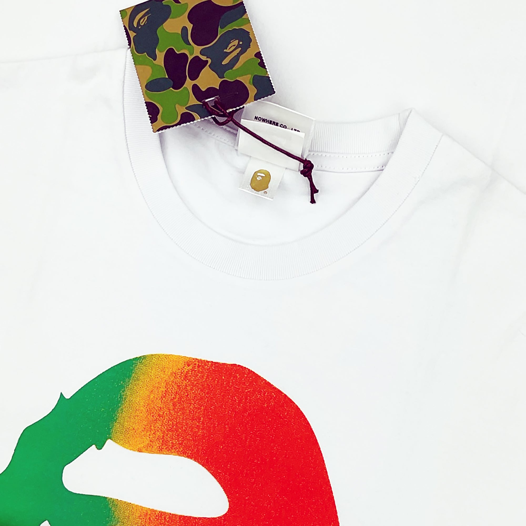 RAINBOW APE HEAD T-SHIRT WHITE | A BATHING APE