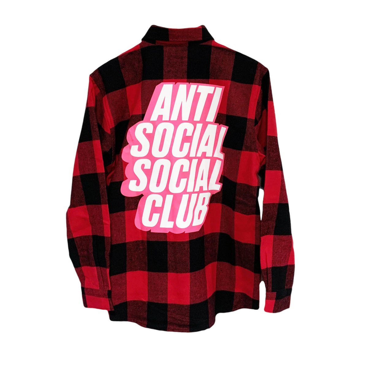 BLOCKED LOGO FLANNEL LONG SLEEVE SHIRT RED | ASSC