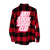 BLOCKED LOGO FLANNEL LONG SLEEVE SHIRT RED | ASSC