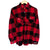 BLOCKED LOGO FLANNEL LONG SLEEVE SHIRT RED | ASSC