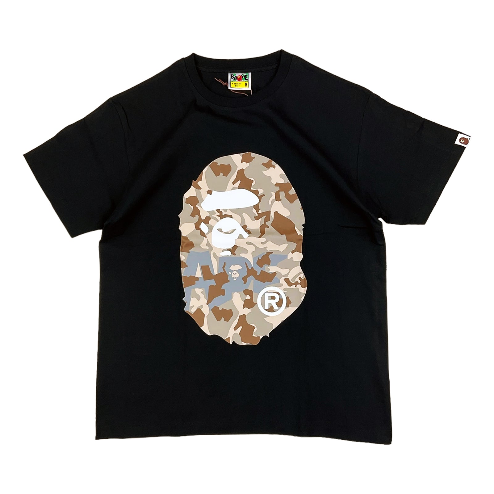 SAND CAMO BIG APE HEAD T-SHIRT BLACK BEIGE | A BATHING APE