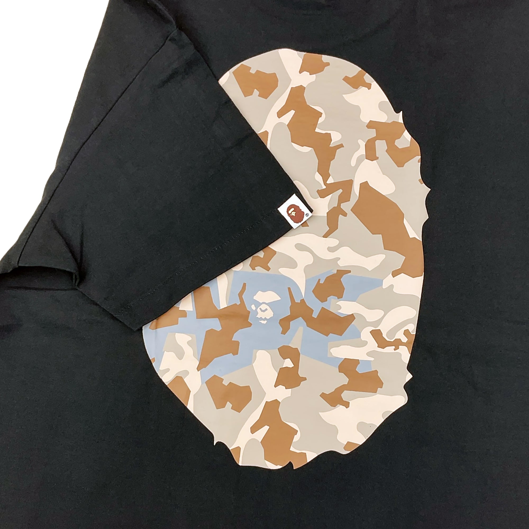 SAND CAMO BIG APE HEAD T-SHIRT BLACK BEIGE | A BATHING APE