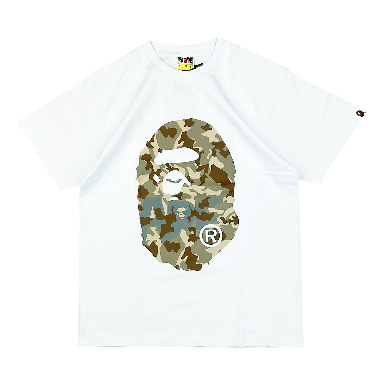 SAND CAMO BIG APE HEAD T-SHIRT WHITE BEIGE | A BATHING APE