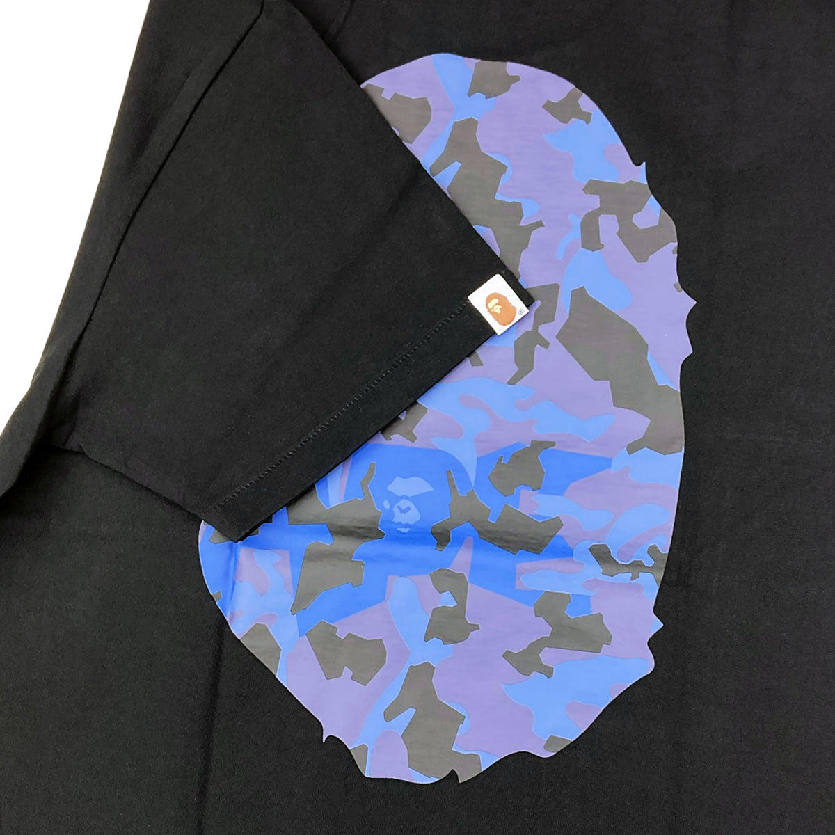 SAND CAMO BIG APE HEAD T-SHIRT BLACK NAVY | A BATHING APE