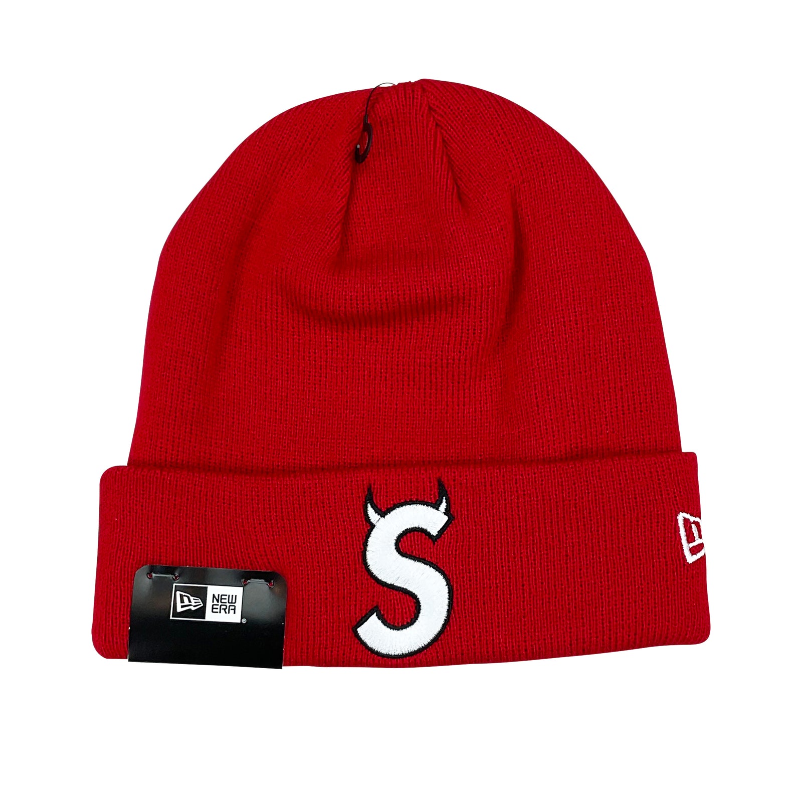 NEW ERA DEVIL S LOGO BEANIE RED (FW22)