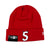 NEW ERA DEVIL S LOGO BEANIE RED (FW22)