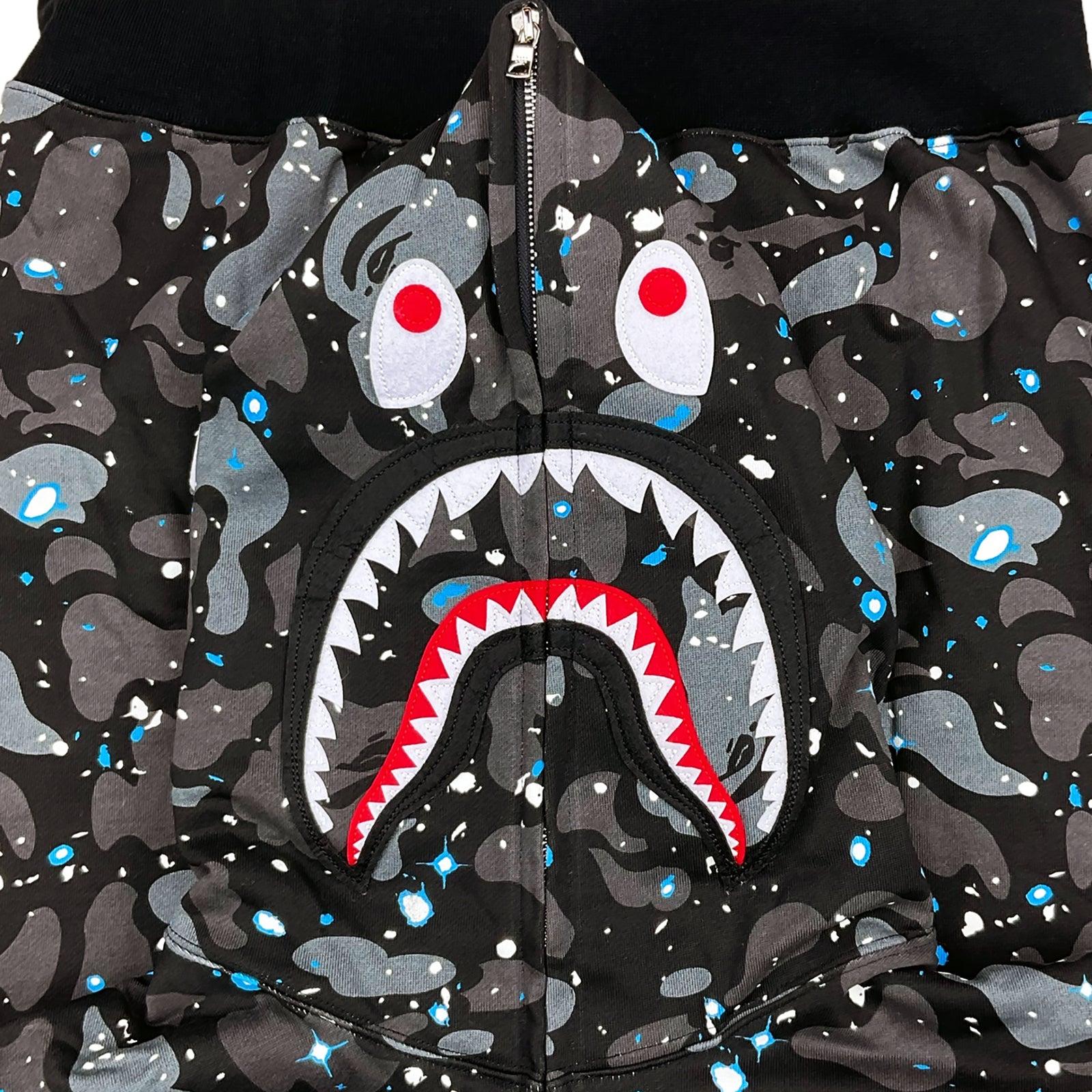 SPACE CAMO SHARK WGM HOODIE SWEATSHIRT BLACK | A BATHING APE
