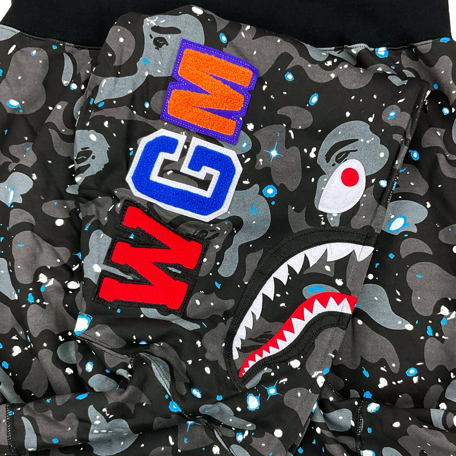 SPACE CAMO SHARK WGM HOODIE SWEATSHIRT BLACK | A BATHING APE