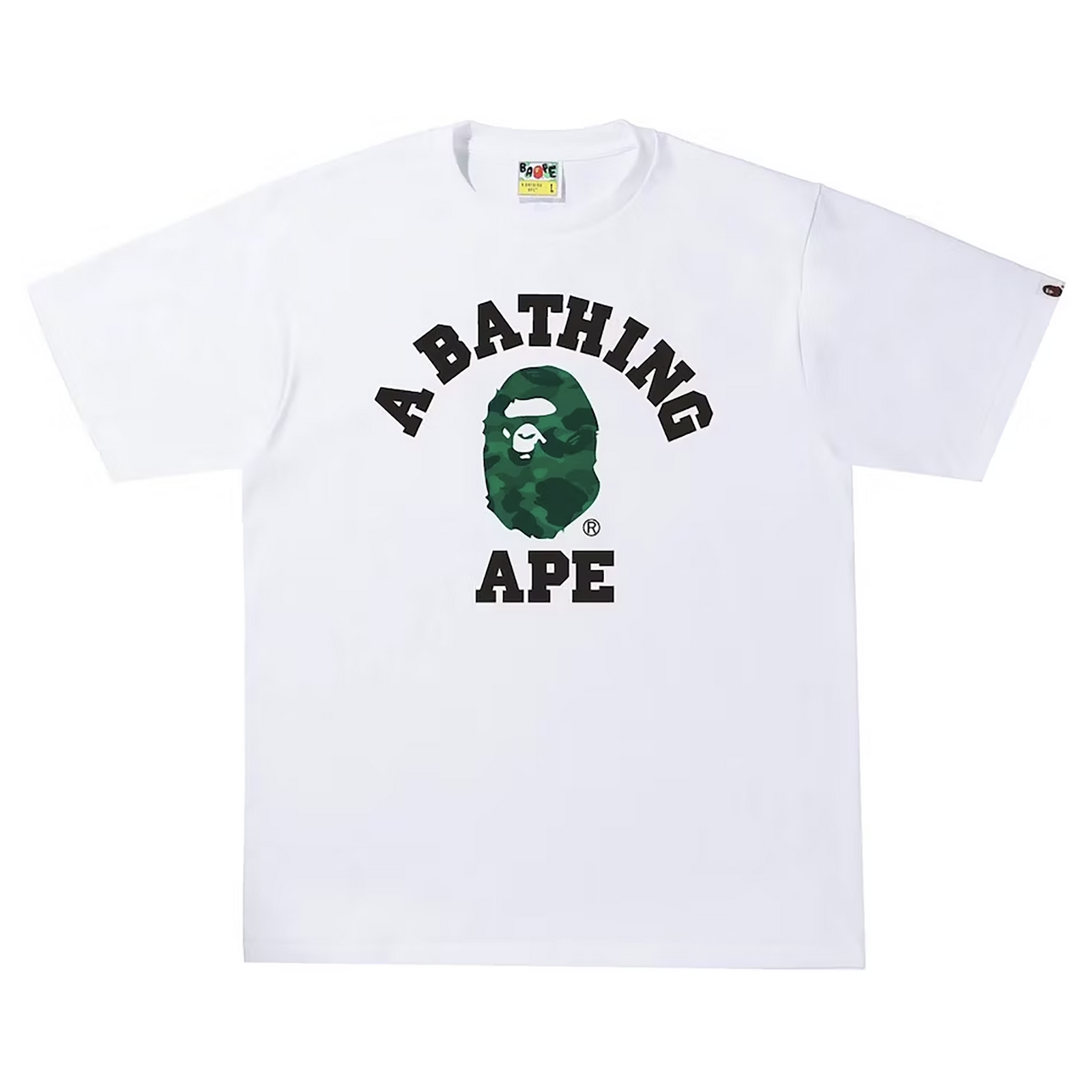 COLOR CAMO COLLEGE T-SHIRT WHITE GREEN | A BATHING APE