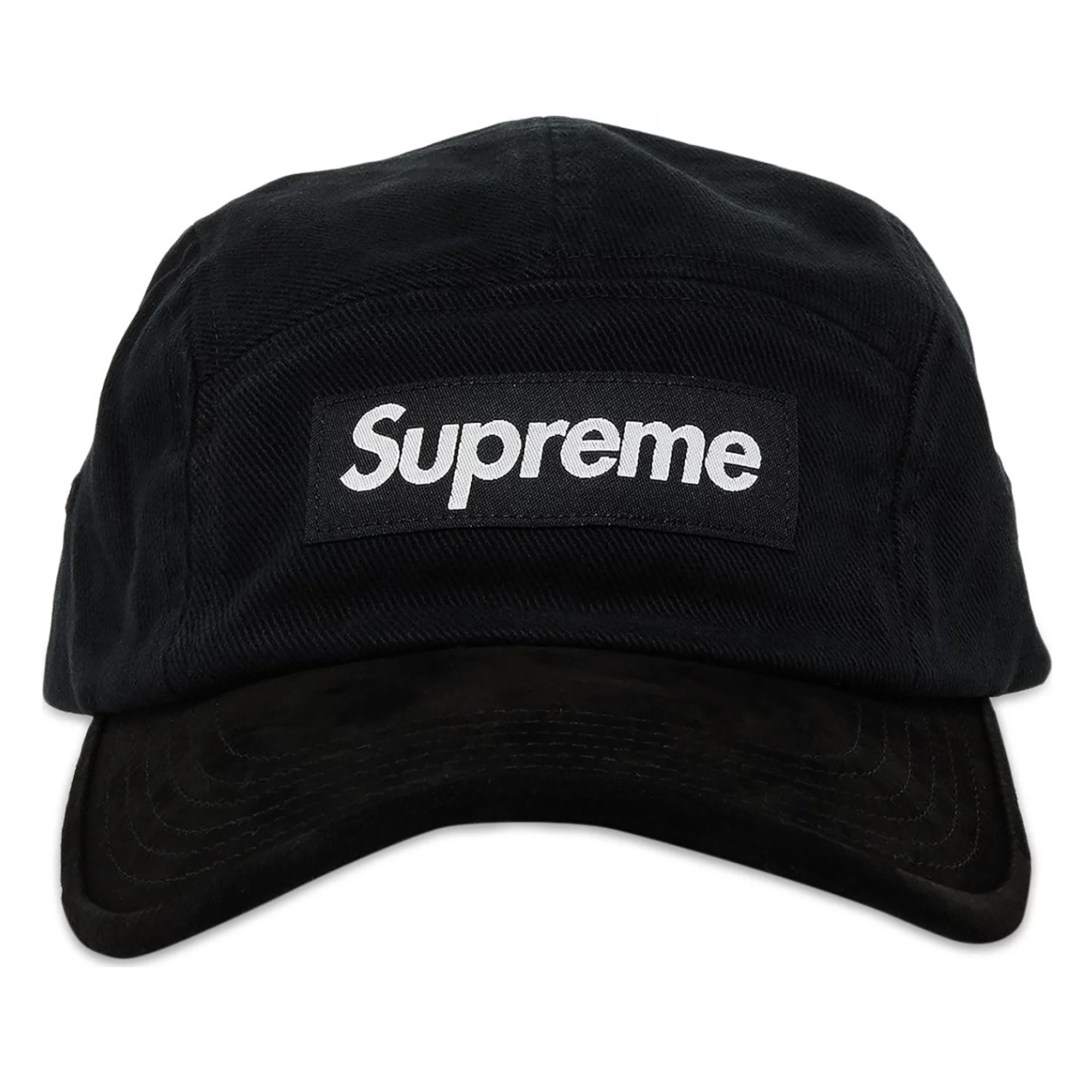 SUEDE VISOR 5-PANEL CAMP CAP BLACK (SS23)