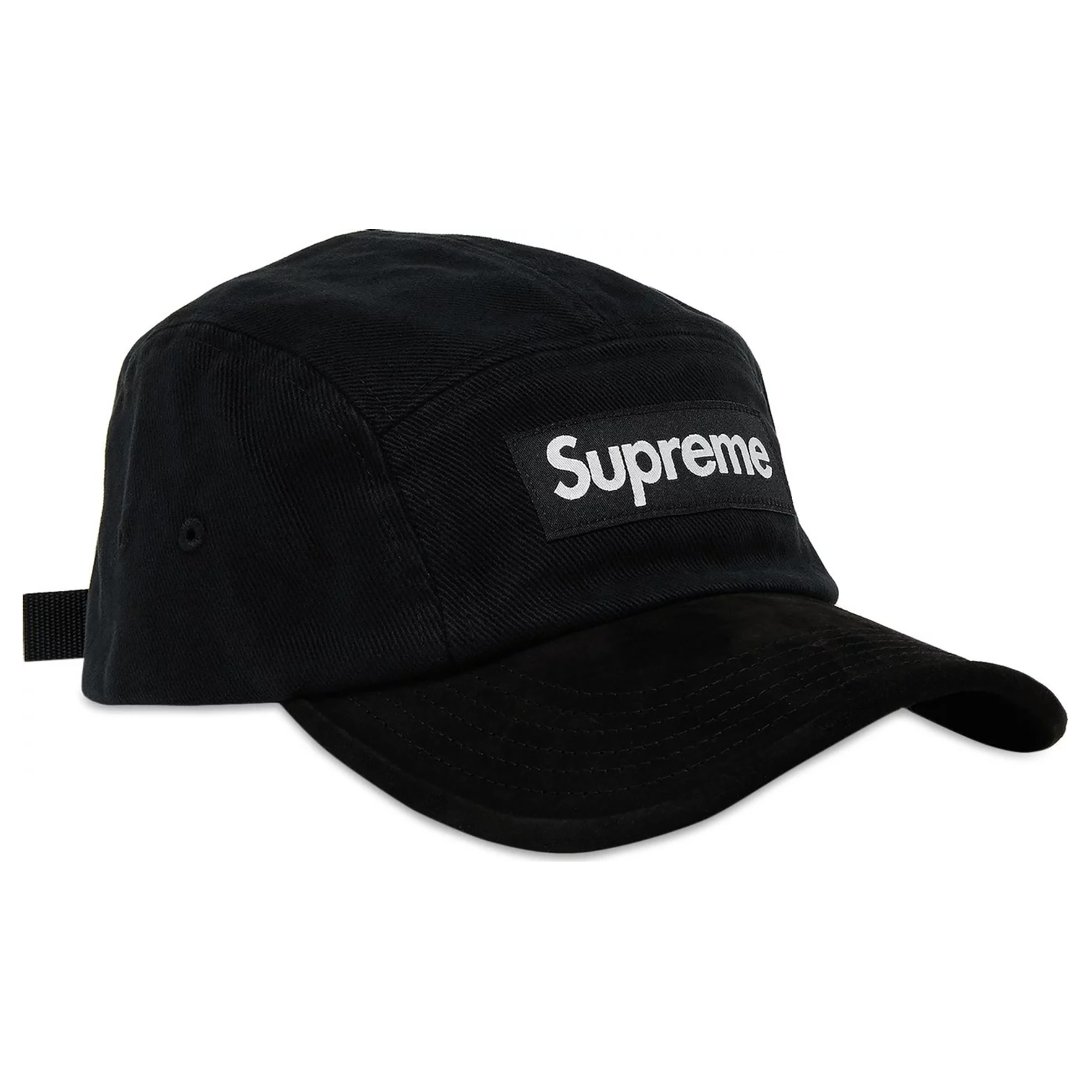 SUEDE VISOR 5-PANEL CAMP CAP BLACK (SS23)