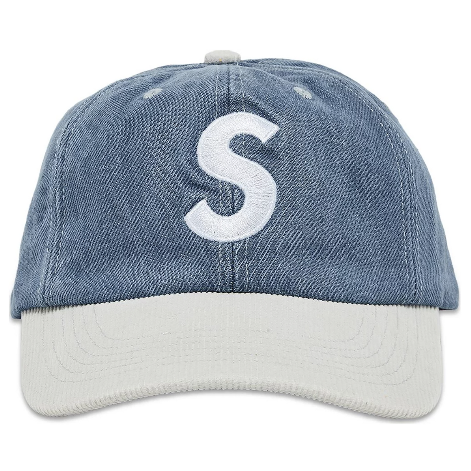 S LOGO 2-TONE 6-PANEL CAP WASHED DENIM (SS24)