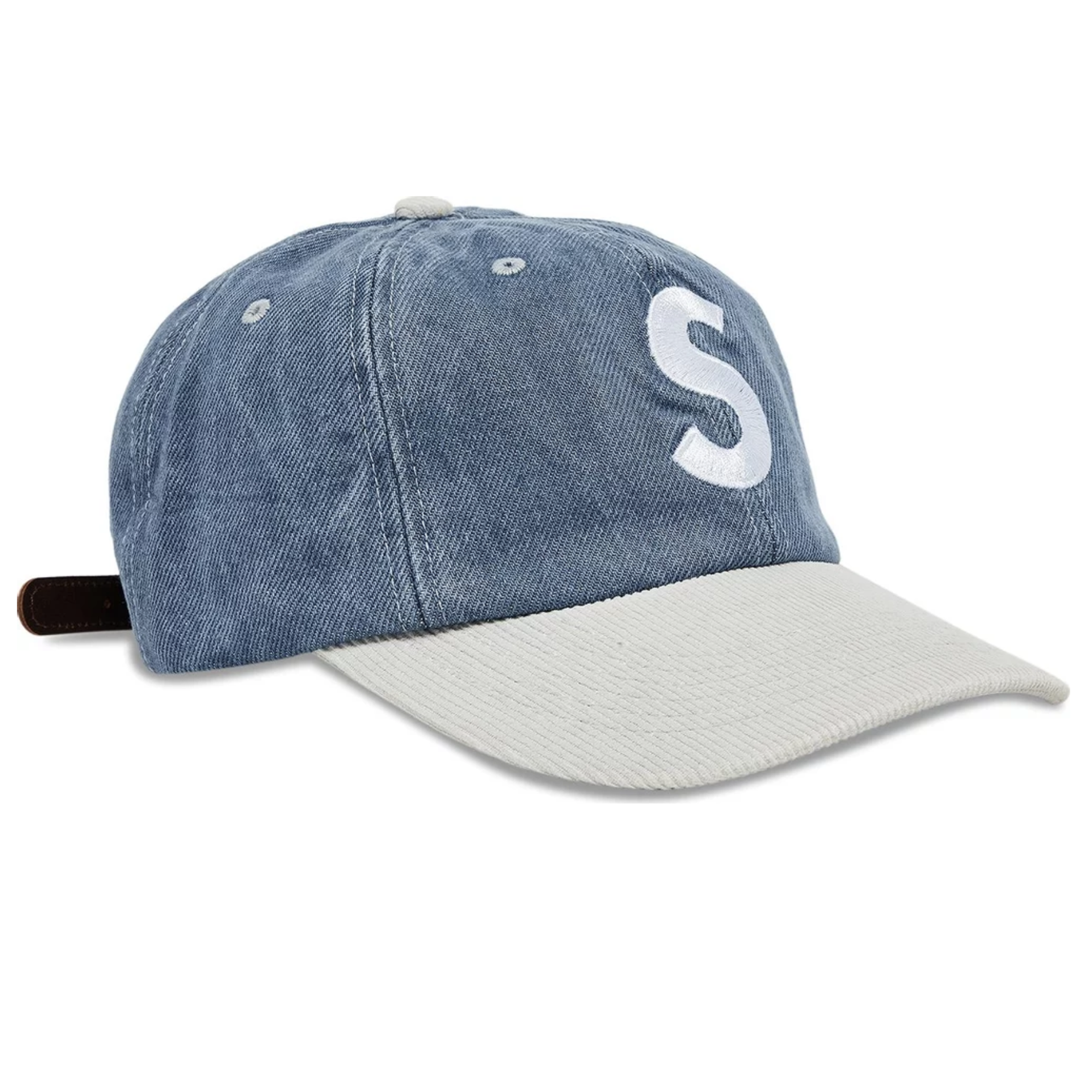 S LOGO 2-TONE 6-PANEL CAP WASHED DENIM (SS24)