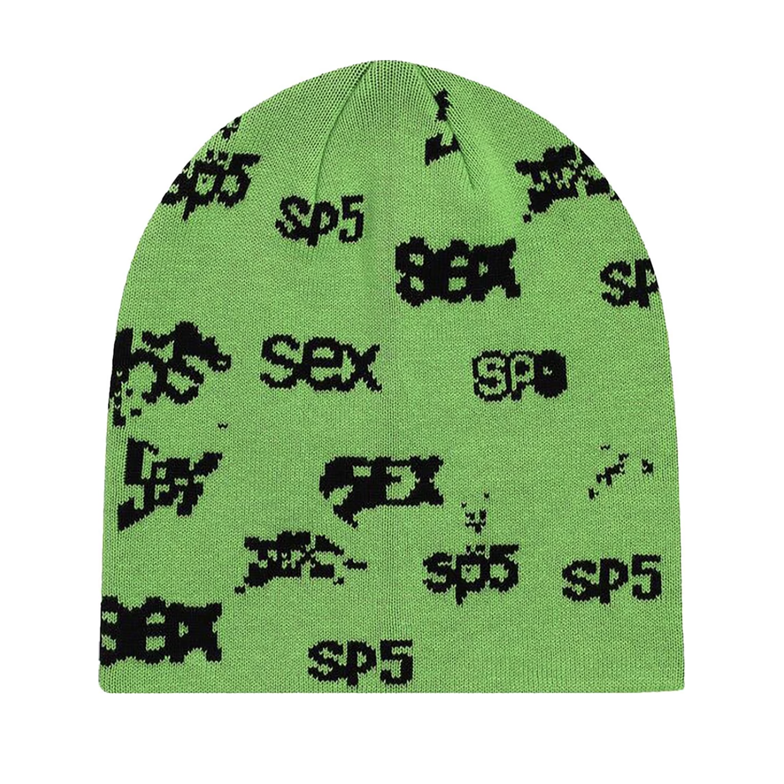 SEX SKULLY BEANIE SLIME GREEN