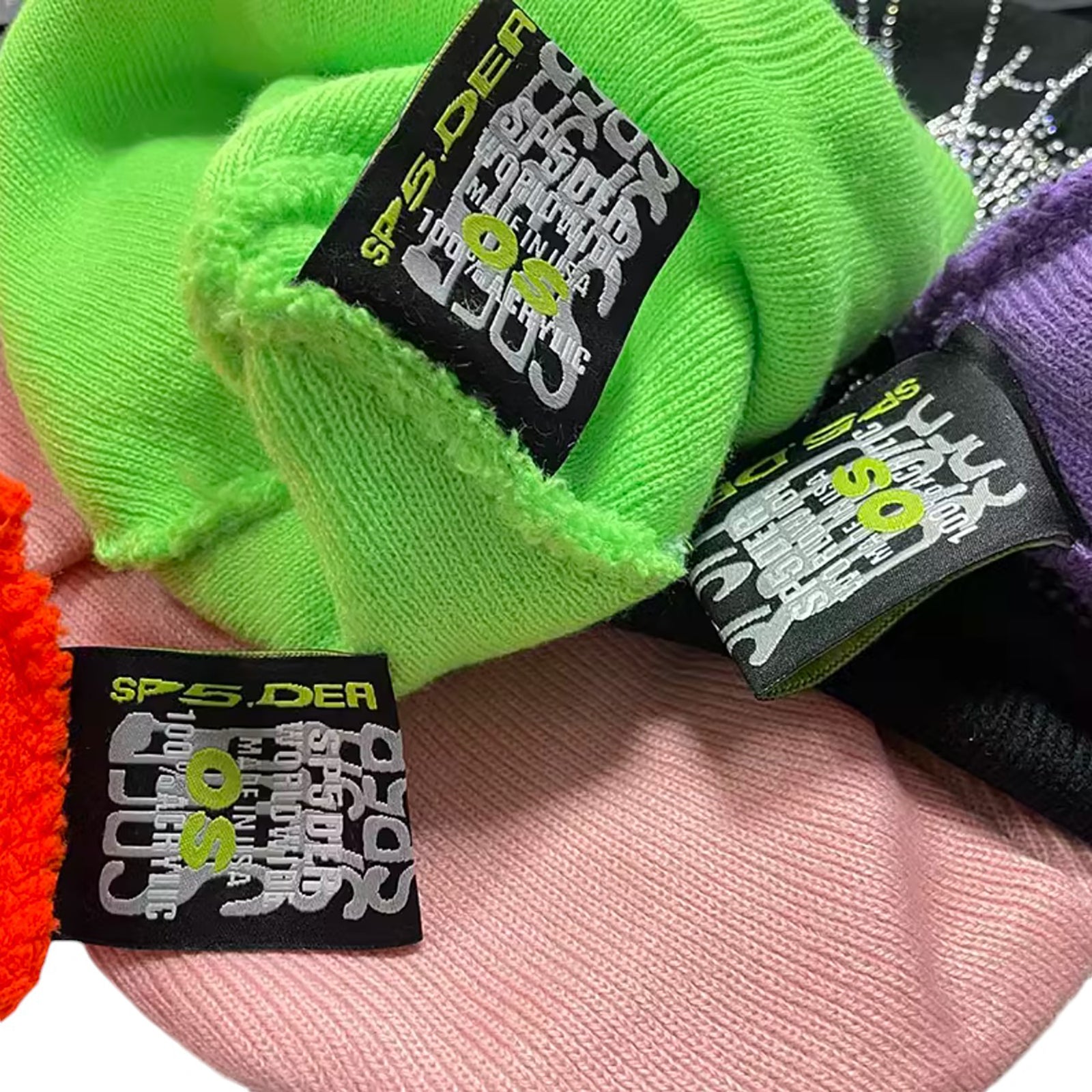 WEB RHINESTONE BEANIE PINK