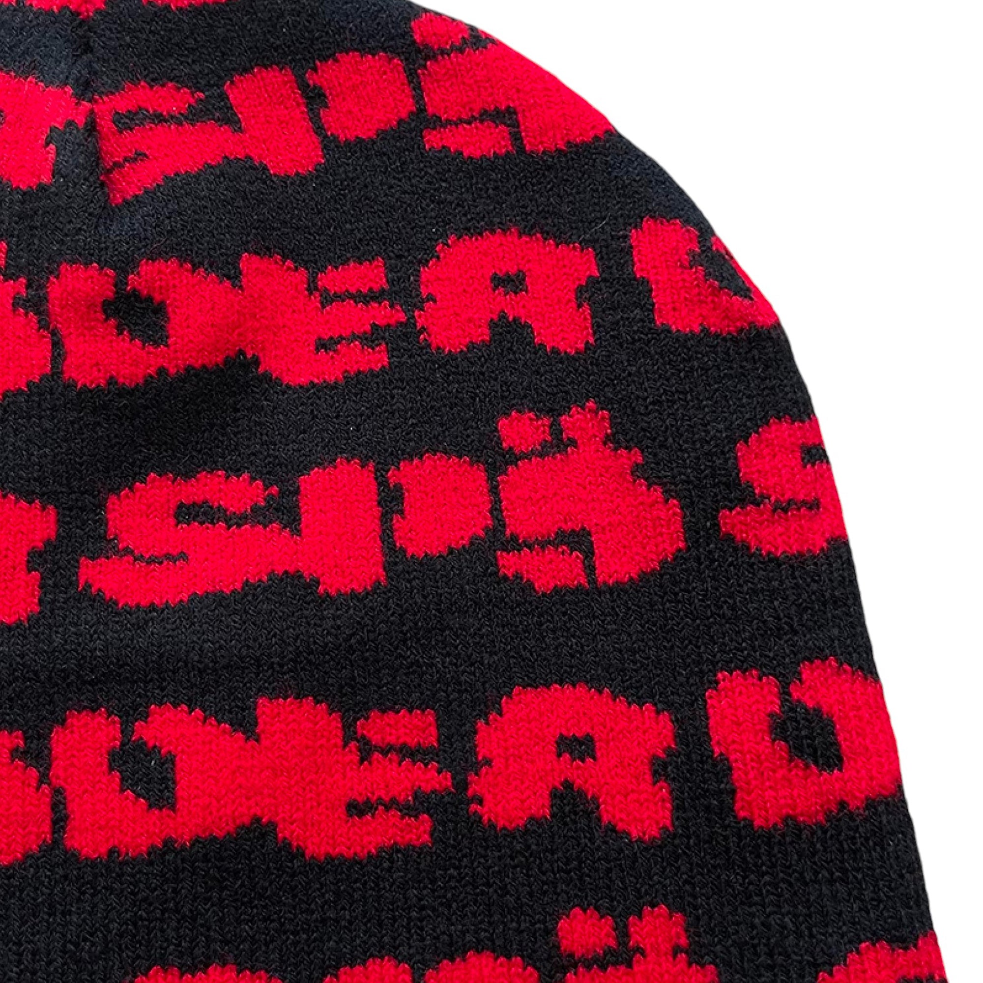 SEX SKULLY BEANIE BLACK RED