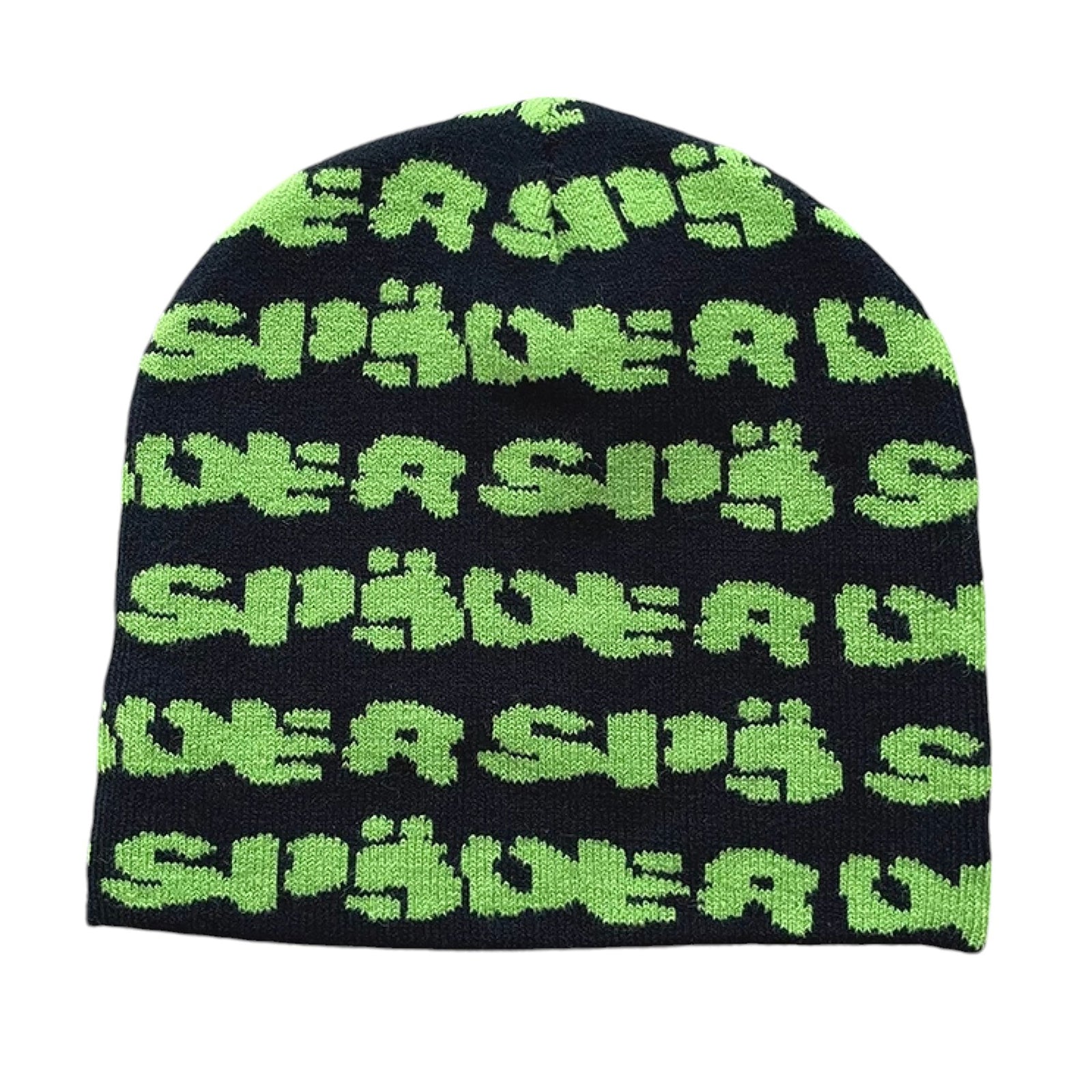 FUZZY LOGO SKULLY BEANIE BLACK GREEN