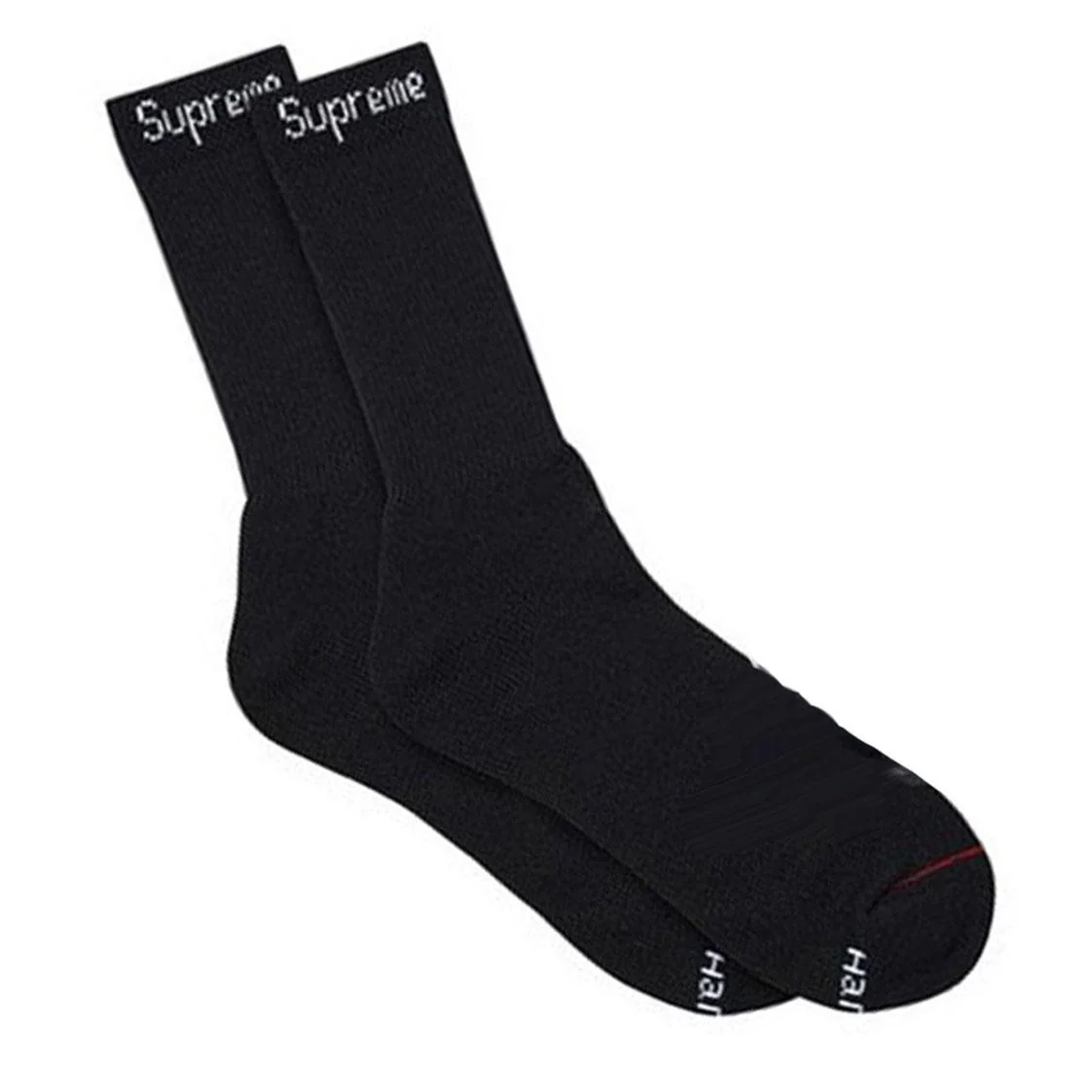 HANES CREW SOCKS BLACK