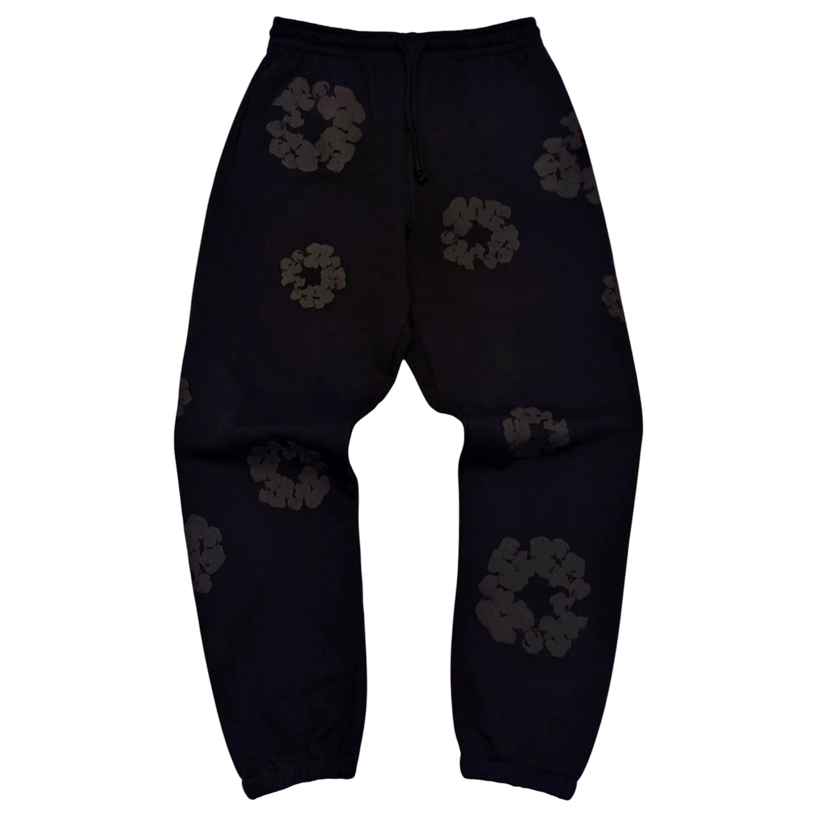 THE COTTON WREATH SWEATPANTS BLACK MONOCHROME