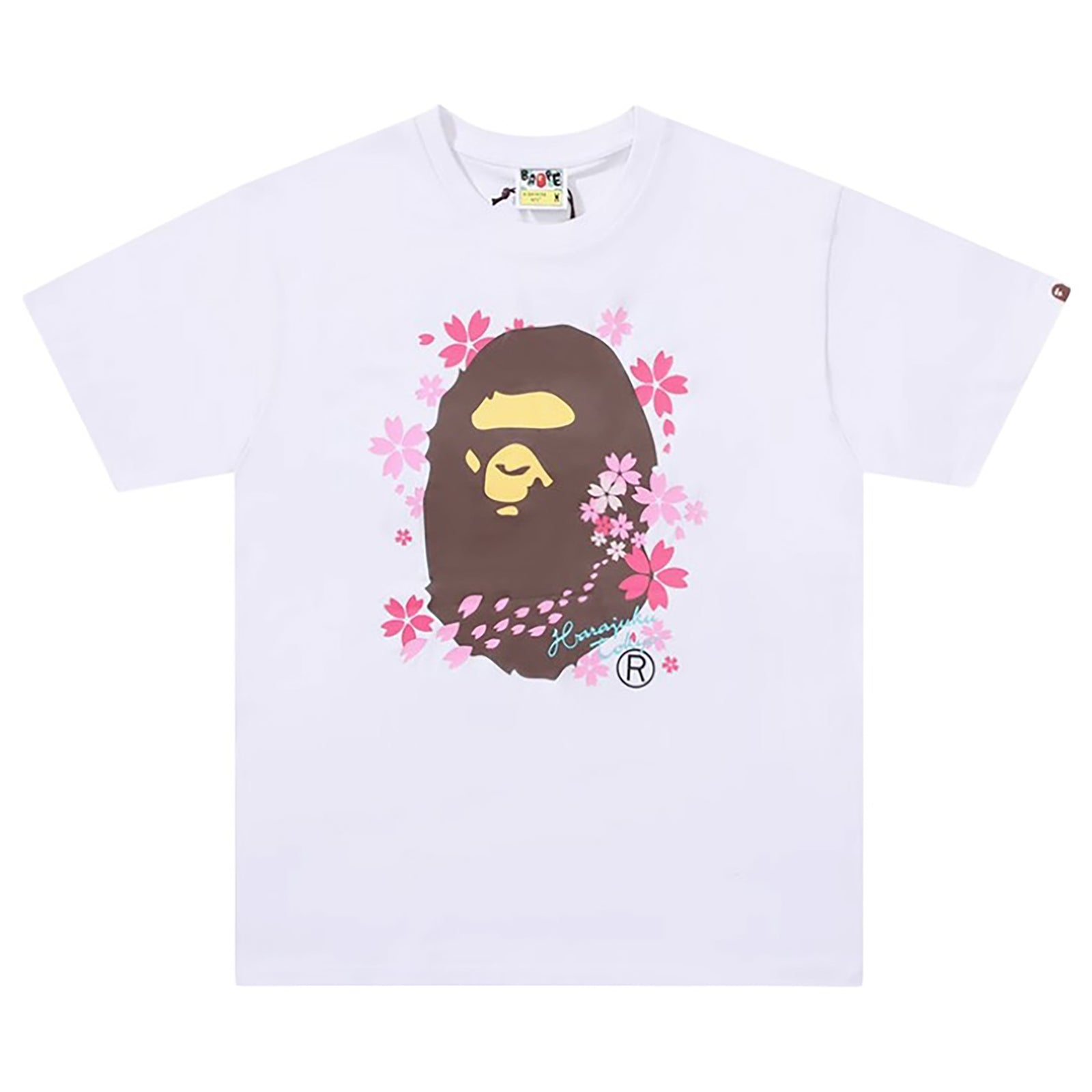 SAKURA APE HEAD T-SHIRT WHITE PINK | A BATHING APE