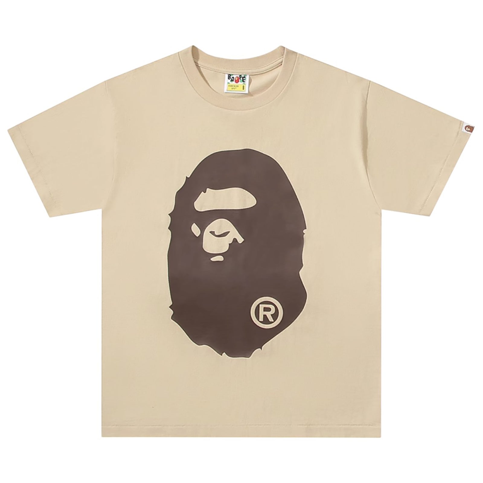 BIG APE HEAD T-SHIRT TAN BROWN | A BATHING APE