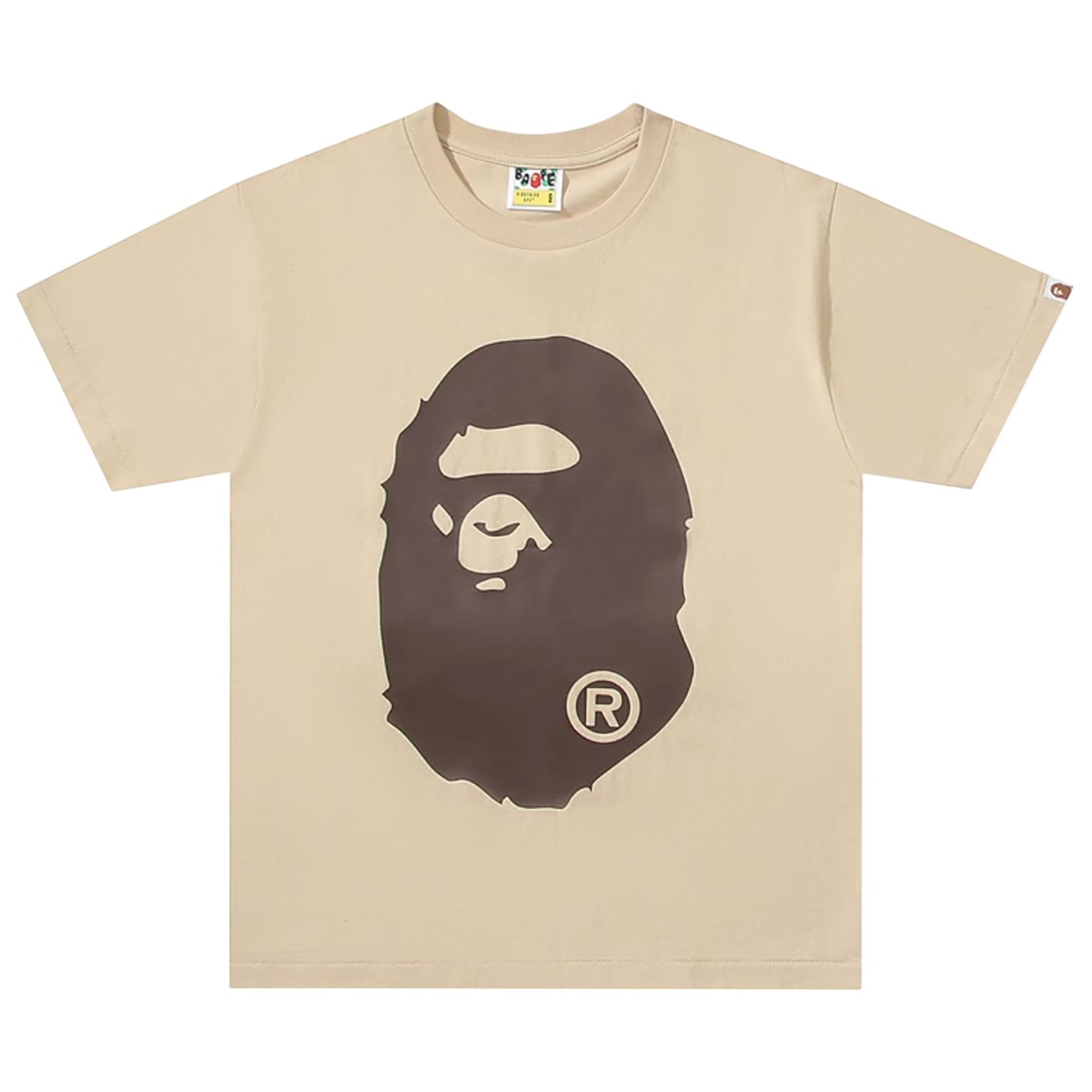 BIG APE HEAD T-SHIRT TAN BROWN | A BATHING APE