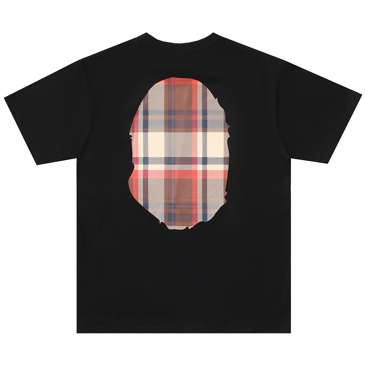 CHECK BIG APE HEAD T-SHIRT BLACK MULTI RED | A BATHING APE