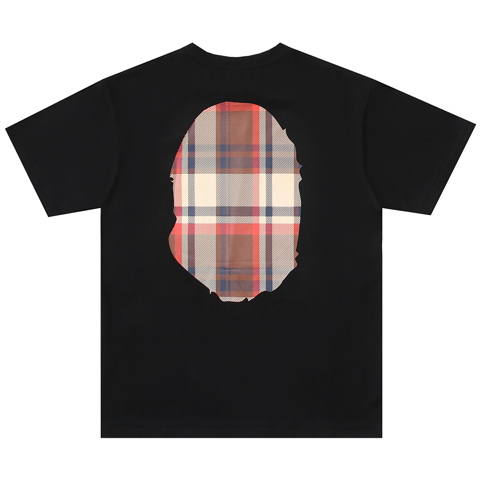 CHECK BIG APE HEAD T-SHIRT BLACK MULTI RED | A BATHING APE