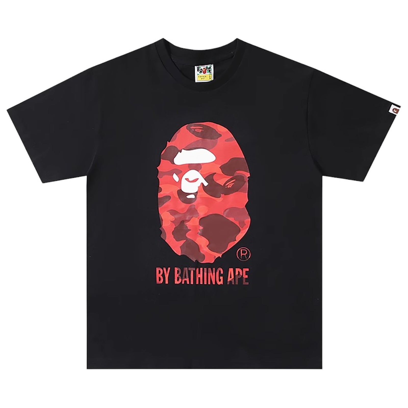 ALL-OVER COLOR CAMO APE HEAD T-SHIRT BLACK RED | A BATHING APE