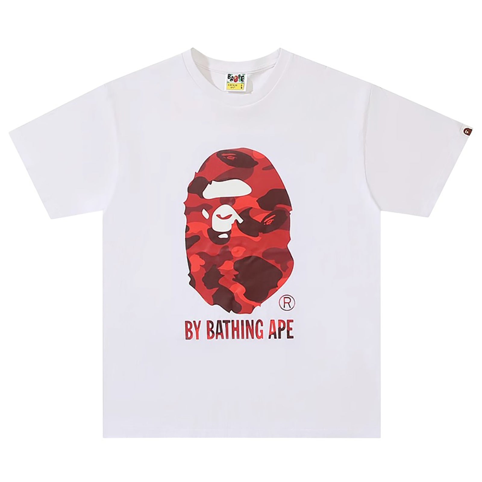 ALL-OVER COLOR CAMO APE HEAD T-SHIRT WHITE RED | A BATHING APE