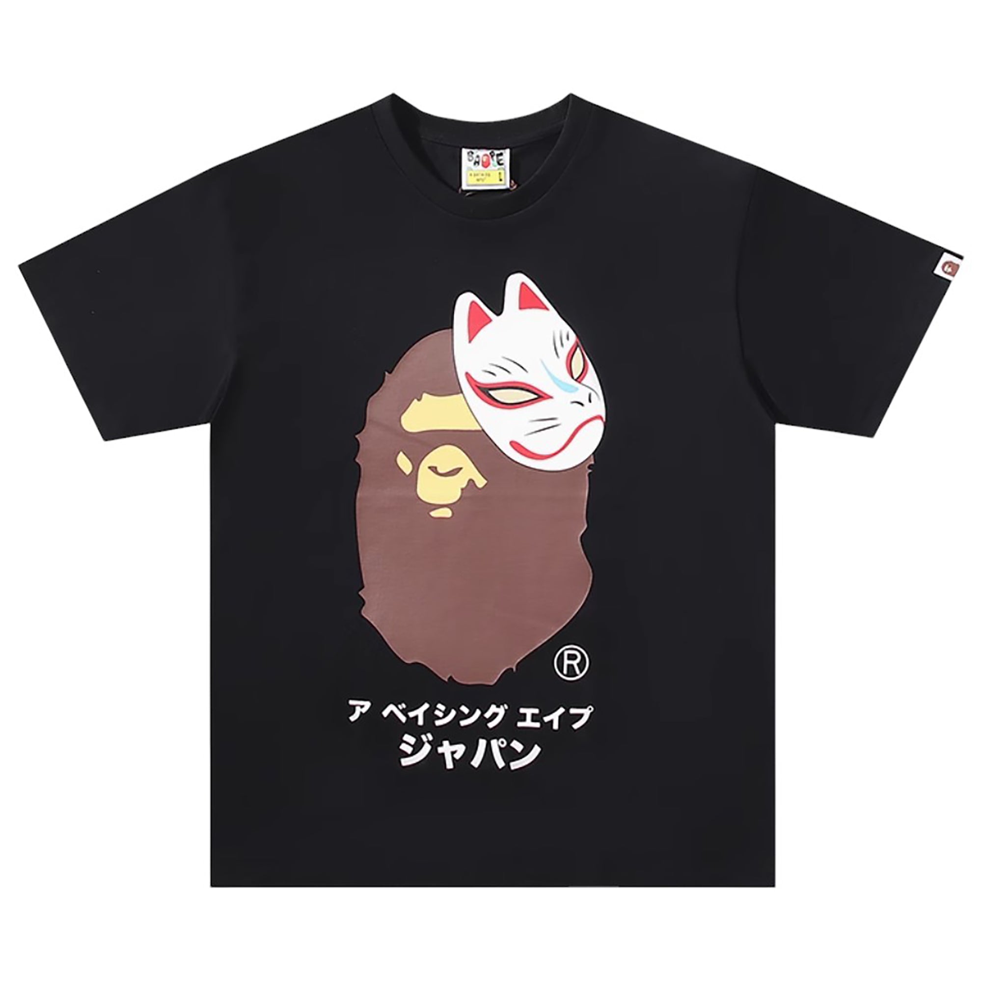 JAPANESE FOX MASK T-SHIRT BLACK | A BATHING APE