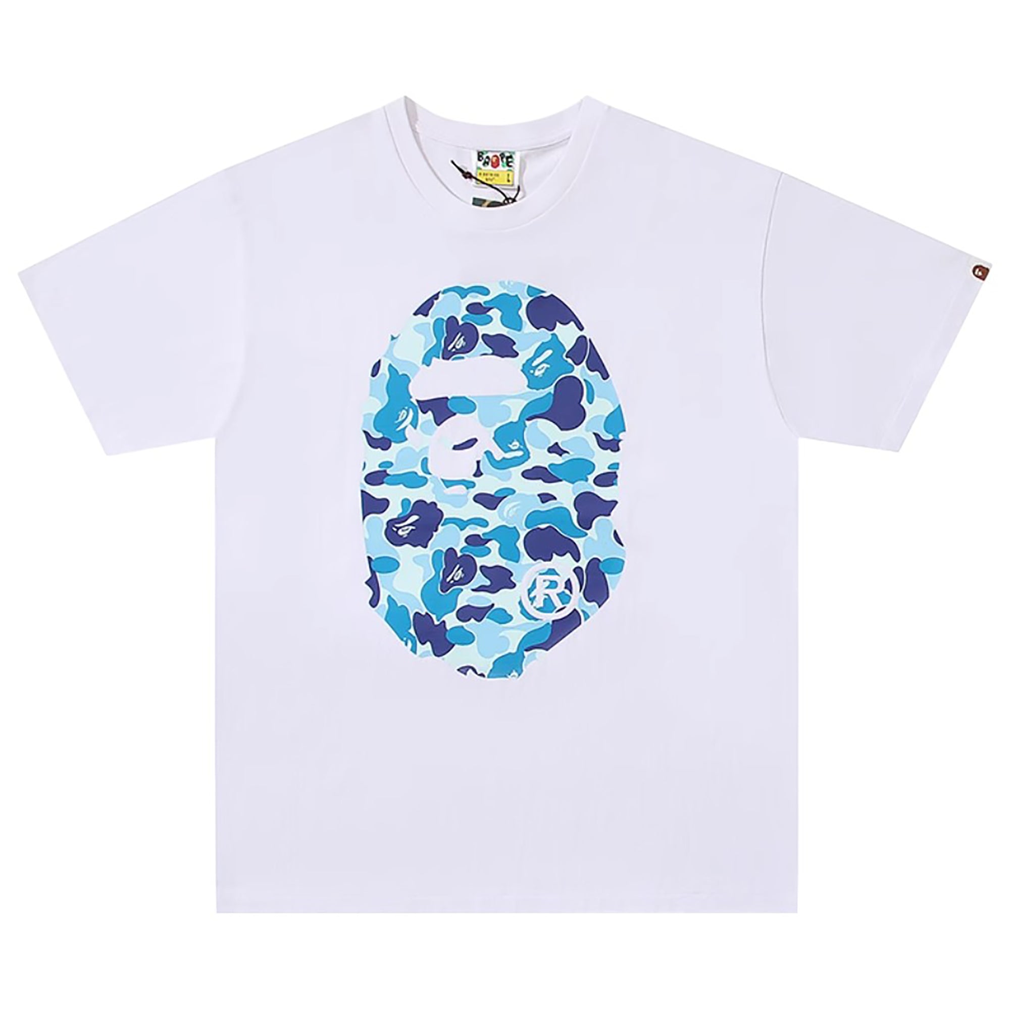 ABC CAMO BIG APE HEAD T-SHIRT WHITE BLUE | A BATHING APE