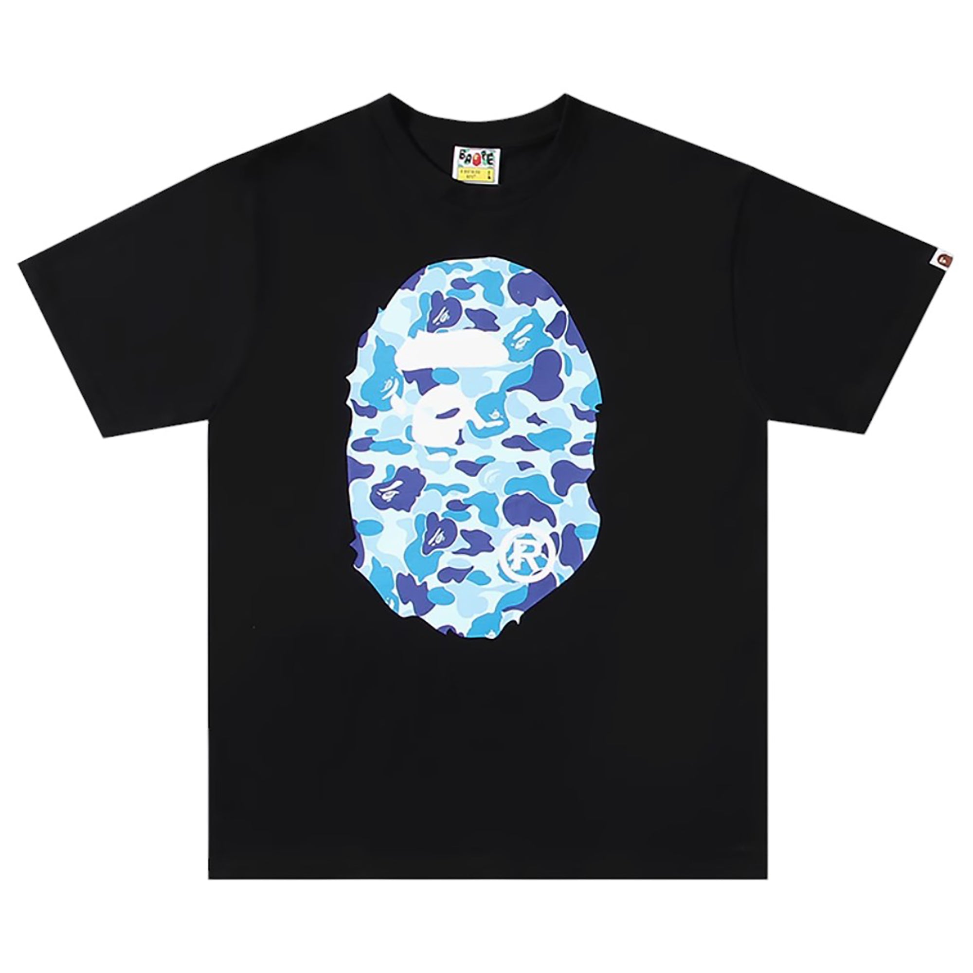 ABC CAMO BIG APE HEAD T-SHIRT BLACK BLUE | A BATHING APE