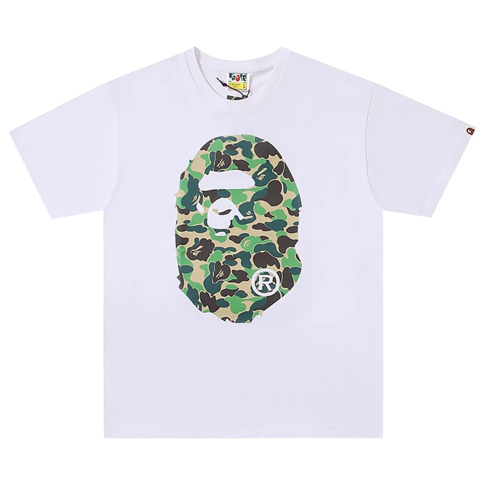 ABC CAMO BIG APE HEAD T-SHIRT WHITE GREEN | A BATHING APE