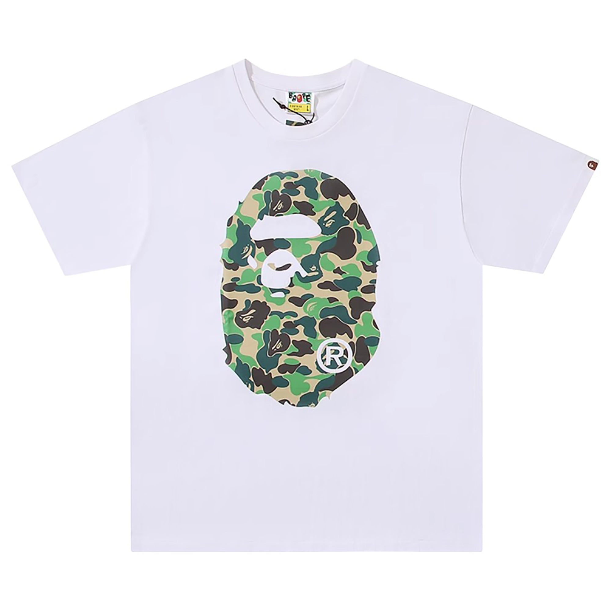 ABC CAMO BIG APE HEAD T-SHIRT WHITE GREEN | A BATHING APE