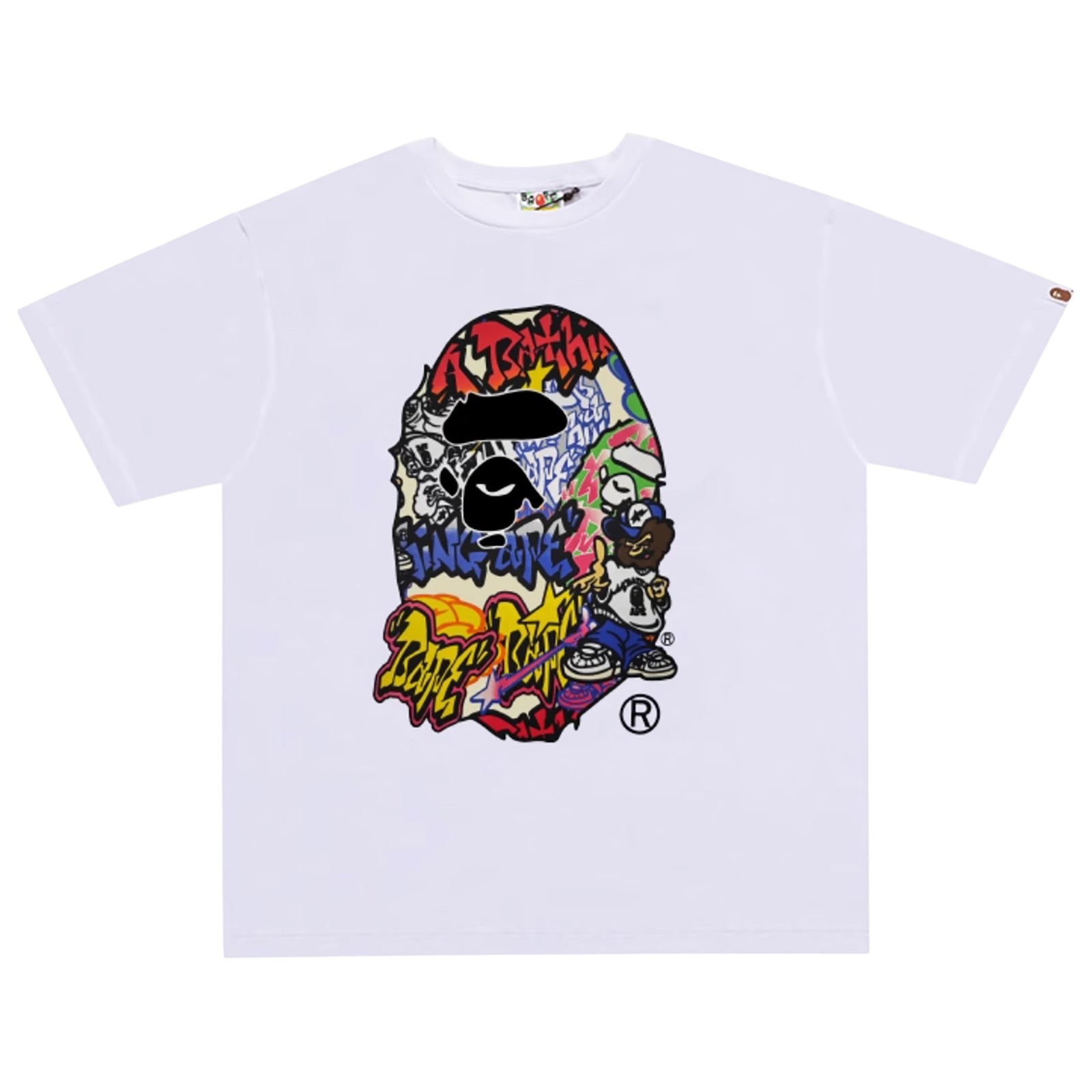 LUX SPORT BIG APE HEAD T-SHIRT WHITE | A BATHING APE