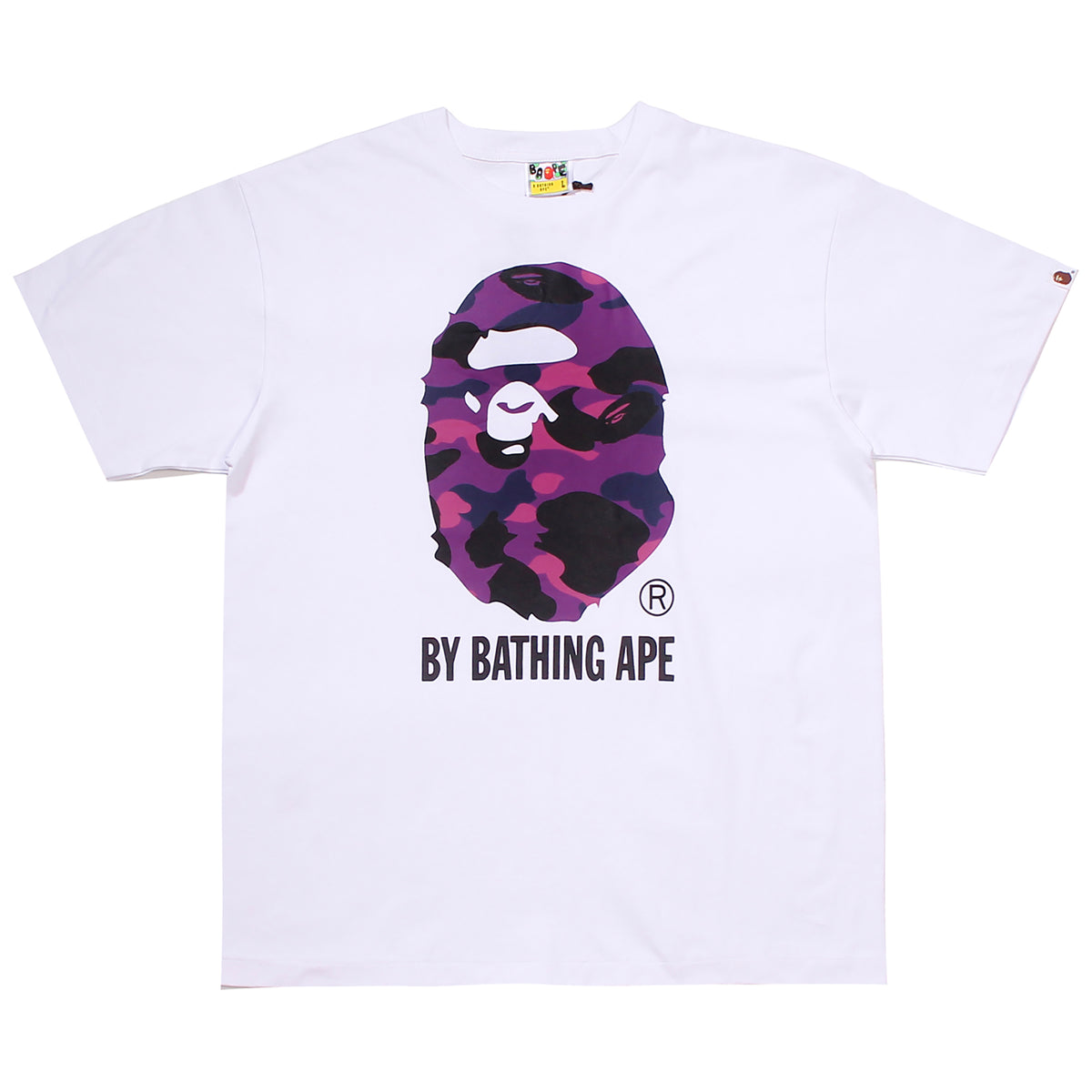 COLOR CAMO APE HEAD T-SHIRT WHITE PURPLE | A BATHING APE