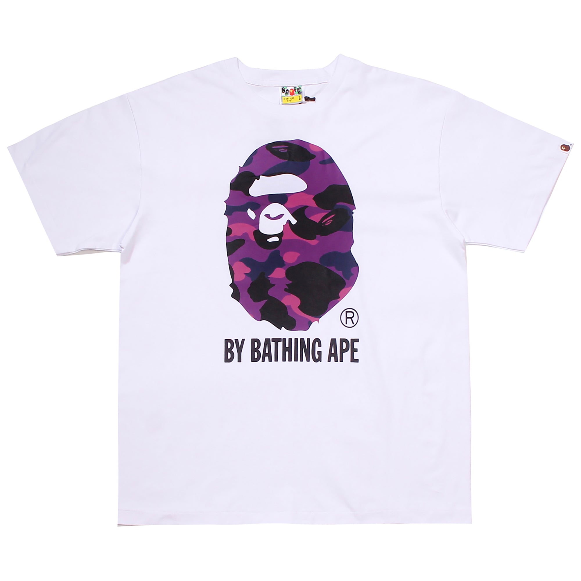 COLOR CAMO APE HEAD T-SHIRT WHITE PURPLE | A BATHING APE