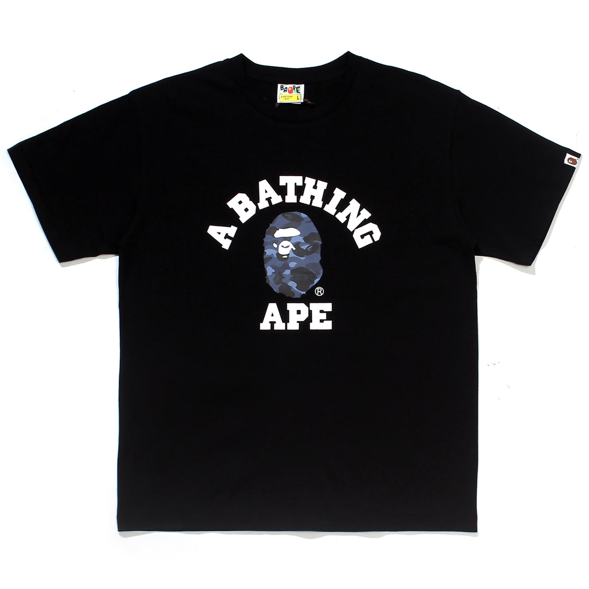 COLOR CAMO COLLEGE T-SHIRT BLACK NAVY | A BATHING APE