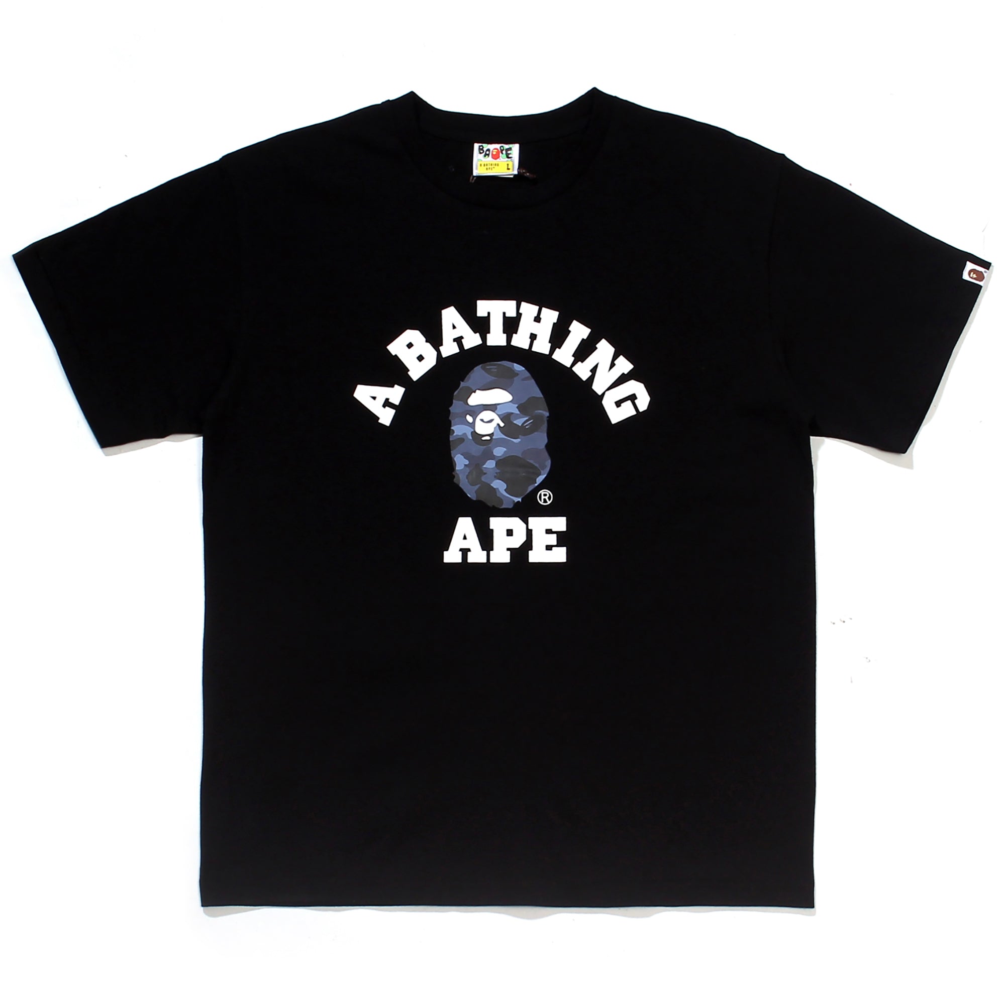 COLOR CAMO COLLEGE T-SHIRT BLACK NAVY | A BATHING APE